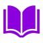 24d2dfb76148e0c153bd2ab39d16ed614f6dbd72 Purple open book icon on a transparent background.