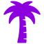 76060e7b632d9bd5ee19a0d4a6bc71115bb871e7 Solid purple palm tree silhouette on white background.